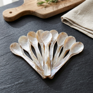 Cuillère à caviar de luxe écologique en nacre naturelle blanche du Vietnam pour les fêtes, best-seller - Product Image 2
