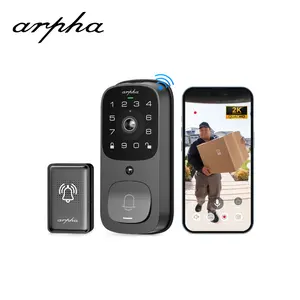 Arpha AL501US標準デッドボルトスマートロック3In1ドアベルカメラ (Tuyaアプリ付き)
