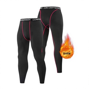 Mens Supportive Compression Leggings Stretch Comfort Athletic Performance Workout Running Fitness Flexible Breathable <b>Exercise</b> - Product Image 1