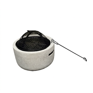 QUANGUI QG-FR-02 55CM Outdoor <b>Fire</b> Bowl Magnesium Oxide Firepit Weather Resistant Feature for Garden Patio Wood Burning Charcoal - Product Image 1