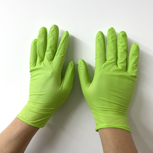 Industrial Heavy Duty 8mil M 8.0g Diamond <strong>Grip</strong> Texture Durable Thick <strong>Green</strong> Black Blue Orange Disposable Nitrile <strong>Gloves</strong> - Product Image 4