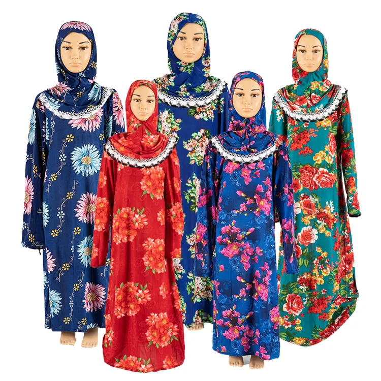 Vêtements de prière pour enfants musulmans, Robe Abaya, pour enfants musulmanes, du moyen-orient, vente en gros, bon marché