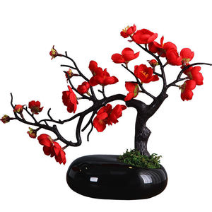 Số lượng lớn thực tế màu Đỏ Nhân Tạo hoa mận <span class=keywords><strong>Bonsai</strong></span> Chậu cây Phương Đông nhà văn phòng Tabletop lễ hội trang trí cho Giáng sinh - Product Image 6