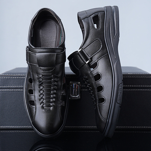 Sandales de luxe pour hommes, style business, dessus en PU souple, pour l'hiver, le bureau, la marche et la plage, chaussures décontractées d'extérieur, taille 46/47 - Product Image 3