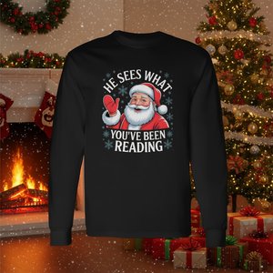 Il voit ce que vous avez lu - T-shirt de Noël à manches longues - Product Image 3