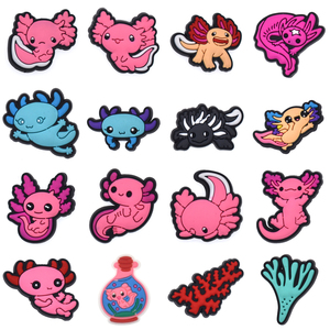 Adornos de <span class=keywords><strong>PVC</strong></span> de animales de dibujos animados lindos: salamandra, ranita colorida, accesorios decorativos para zapatos y zuecos - Product Image 3