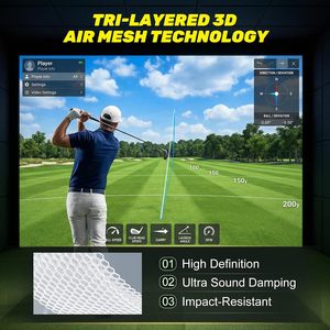 Écran d'impact résistant à la déchirure d'écran de frappe de simulateur de golf de triple couche de compatibilité élevée - Product Image 2