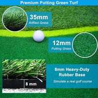 Grand tapis d'entraînement de golf professionnel avec gazon artificiel réaliste et 3 drapeaux pour enfants, pour putting intérieur/extérieur