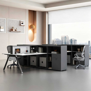 Ensemble de bureau <span class=keywords><strong>et</strong></span> chaise de style industriel minimaliste moderne en MDF pour postes de travail à domicile, bureaux en cubicle 4/6 personnes <span class=keywords><strong>et</strong></span> bureaux financiers - Product Image 2