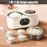 Nouvelle Conception Mini Cuiseur à Riz Électrique Intelligent Double Cuve Antiadhésif Faible Teneur en Sucre Alimentation USB Fonction Minuterie en Plastique