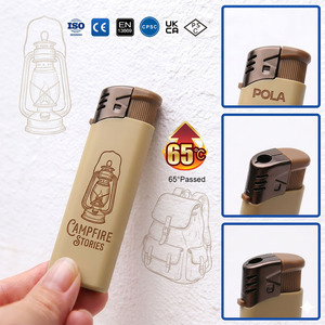 Briquet à gaz piézo certifié CE EN13869, revêtement doux au toucher, papier d'emballage 3D, logo personnalisé, vente en gros, <span class=keywords><strong>recharge</strong></span> électronique gratuite - Product Image 3