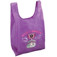Sac à provisions pliable en polyester en tissu non tissé personnaliser sac recyclé pliable sacs à provisions pliables avec poches
