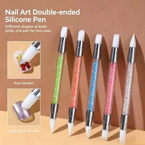 ชุดทำเล็บ DIY ขายดี พร้อมแปรงแกะสลักเล็บแบบหัวคู่ UV Gel 5 ชิ้น แปรงซิลิโคนสำหรับวาดลายเส้น ปากกาแกะสลักเล็บ สินค้ามาใหม่ ขายดี - Product Image 1
