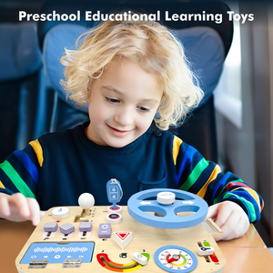 Montessori Erken Eğitim Aktivite Panosu Oyuncağı Sürüş Simülasyon Oyunu Simüle Araba Direksiyon Oyuncağı - Product Image 3