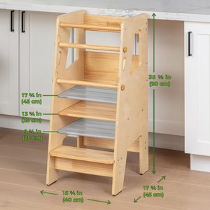 Tour d'apprentissage Montessori pour enfants, escabeau transparent pour la <span class=keywords><strong>cuisine</strong></span>, tous les côtés, <span class=keywords><strong>design</strong></span> moderne pour chambre à coucher, école - Product Image 6
