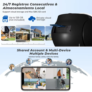 4MP WiFi <strong>Solar</strong> <strong>Camera</strong> PTZ Outdoor Night Vision <strong>Security</strong> IP <strong>Camera</strong> With <strong>Solar</strong> Panel Recharge 7800mAh Battery Human Detect ICSee - Product Image 5