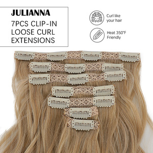 Julianna 24 pouces résistant à la chaleur lâche vague bouclés lisse Yaki droite synthétique Invisible sans couture Clip dans les extensions de cheveux - Product Image 3