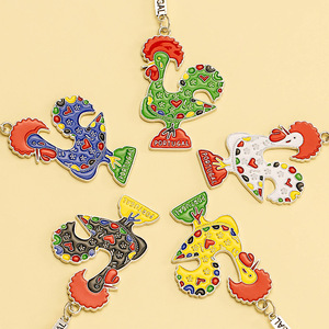 Laminated Gold Rooster Miniature Food Jordan Loops <strong>Japanese</strong> Pendant Charm for Bag Piercings <strong>Jewellery</strong> Making Wholesale Designer - Product Image 2