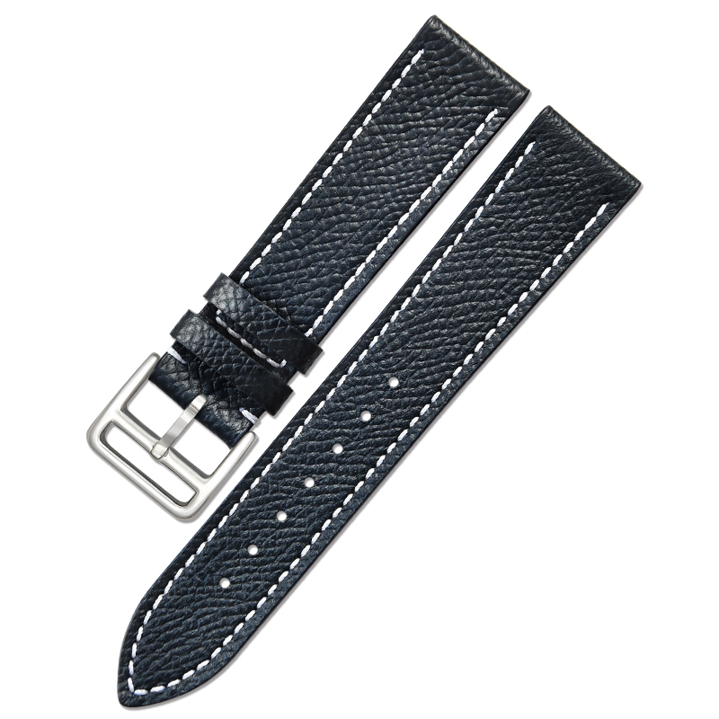 Fashionable Milk White Thin Oil Edge French Calf Leather Watch Strap Hot Sales High Quality Watch Genuine Straps