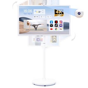 21.5'' LED <b>Portable</b> Smart <b>TV</b> With Camera Floor Standing Stand Vertical Display Touch Screen Mobile Follows Me Full HD 27 Inch Fl - Product Image 1
