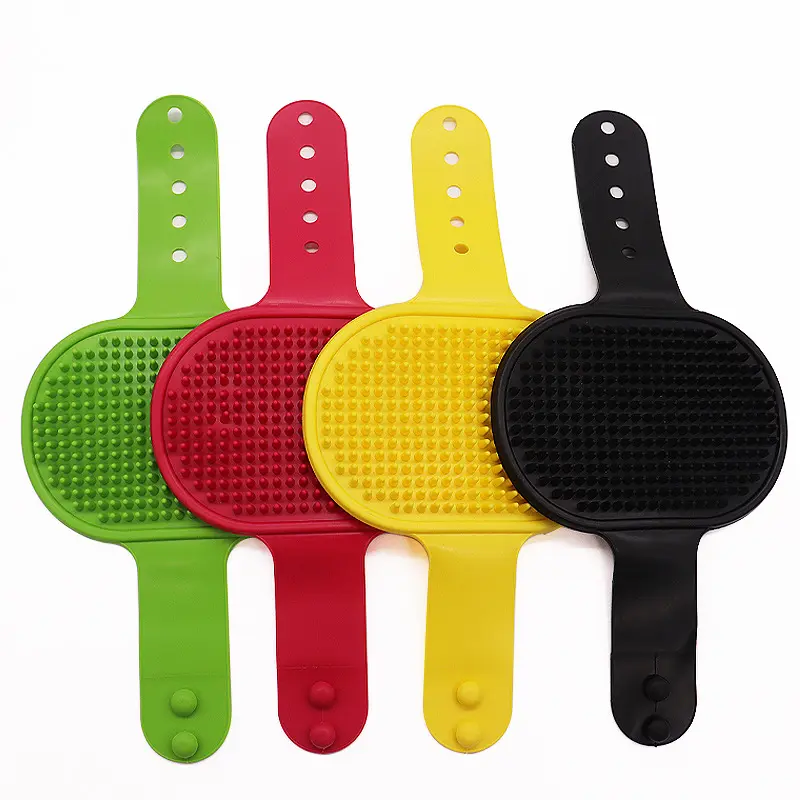 Bon marché, brosse fine pour animaux de compagnie, brosse de massage en silicone pour chien, brosse de toilettage pour animaux de compagnie