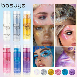 บอสูยา ขายส่ง กลิตเตอร์สติ๊ก 6 สี สำหรับแต่งหน้าปาร์ตี้ ใช้ได้ทั้งตา ปาก และแก้ม เจลแข็งแบบสองหัว แต่งหน้าดวงตา - Product Image 1