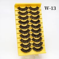 Lot de 10 paires de faux cils volumineux et moelleux, aspect naturel, faux cils en vison, ensembles de longueurs mixtes