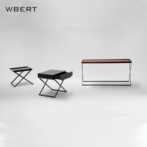 WBERT Table à thé moderne à plateau rectangulaire Style italien Table d'appoint de salon simple Table à manger en métal et bois - Product Image 6