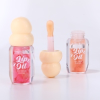 Base de gloss à lèvres changeant de couleur du fabricant, marque privée avec fleur, huile à lèvres hydratante longue durée personnalisée