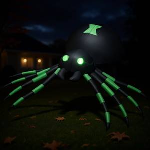 Ragno Gonfiabile di Halloween 6 Piedi, Decorazione da Giardino per Esterni, PVC Gonfiabile, Decorazione Festiva con Occhi Verdi Luminosi - Product Image 2