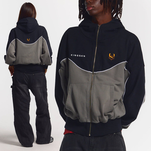 Sudadera con Capucha KingSen de Invierno, Personalizada, con Bloques de Color Digitales, en Felpa Francesa 100% Algodón, con Cierre y Cuello Alto, para Hombre y Mujer - Product Image 1
