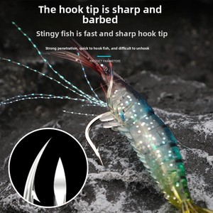 Esca Artificiale in PVC Morbido Altamente Realistica a Forma di Gamberetto con Ami - Crankbait Bionico Realistico per la Pesca al Black Bass - Product Image 4