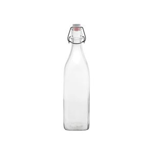 BORMIOLI - Bouteille en verre transparent de 1 litre avec bouchon hermétique - Product Image 1