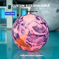 Globe gonflable géant lumineux en PVC, modèle de planète lumineuse, utilisé pour la décoration de scène d'exposition d'événements