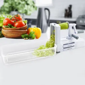 Mascot 5 Blades In 1 Adjustable Vegetable Spiralizer Hand Operated Rotary Chopper Kitchen Gadget