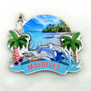 Custom Wood Landmark Shape <strong>Fridge</strong> <strong>Magnet</strong> Ocean Maldives Souvenir <strong>Fridge</strong> <strong>Magnet</strong> - Product Image 2