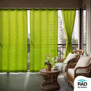 Lime Grass Eyelet Outdoor Curtains 180 GSM with Fresh Vibrant Green Tones and Soft Light Filtering Fabric for Bright Balcony - Product Image 1