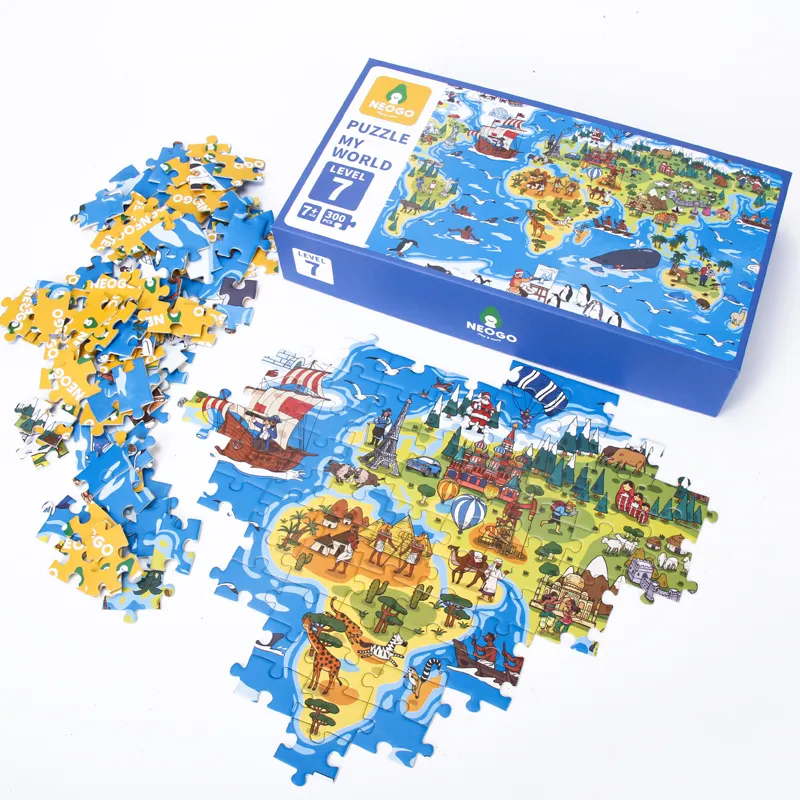 Custom made children educational jigsaw puzzles puzzle map of the world jigsaw for kids