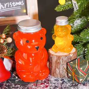 Borraccia a forma di orsetto da 350ml in plastica, tazza estetica per succhi, latte, tè e bevande fredde con coperchio, ideale per feste e regali per bambini - Product Image 2