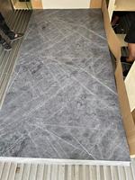 Hoja de mármol Uv de PVC de 4x8 pies, azulejo de pared de mármol falso de Pvc dorado, reemplazo alternativo de mármol, Paredes Marmol Uv de 3mm