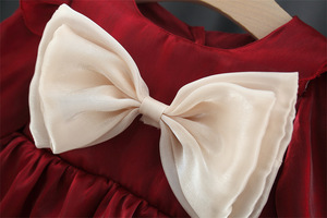 Abbigliamento per bambini primavera e <span class=keywords><strong>autunno</strong></span> nuova gonna a maniche lunghe con fiocco per ragazze vestito da principessa per bambini carino - Product Image 6