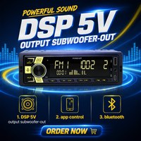 Lecteur MP3 pour voiture DSP Single Din, Bluetooth, radio FM, USB, SD, AUX, écran numérique, autoradio, unité principale audio pour véhicule