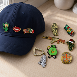 Dijes de diseño personalizados, modernos y de estilo antiguo, para mujer, con temática de béisbol, para el cabello, con logotipo metálico, tipo pin, magnéticos, de esmalte duro y blando, personalizables para Pathfinder - Product Image 4