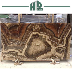 แผ่นหินอ่อนธรรมชาติหรูหราโอนิกซ์หยกน้ำตาลนิลแผ่นหินอ่อนสีน้ำตาล - Product Image 1