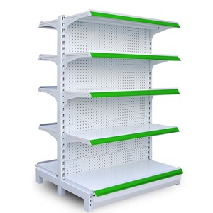 Estante de exhibición de panel trasero plano de 5 capas de doble cara del fabricante, estantería de tienda de supermercado de un solo lado - Product Image 5