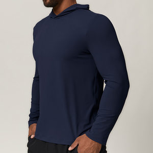 Maglietta da Allenamento Sportiva da Corsa per <span class=keywords><strong>Uomo</strong></span>, <span class=keywords><strong>Manica</strong></span> <span class=keywords><strong>Lunga</strong></span> <span class=keywords><strong>con</strong></span> <span class=keywords><strong>Cappuccio</strong></span>, Asciugatura Rapida, per Fitness - Product Image 3