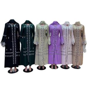 Cardigan, veste, abaya, robe, burqa à fermeture éclair pour femmes grandes tailles, style arabe, OEM ODM, <span class=keywords><strong>vêtements</strong></span> transfrontaliers Europe-Amérique pour <span class=keywords><strong>Amazon</strong></span> - Product Image 5