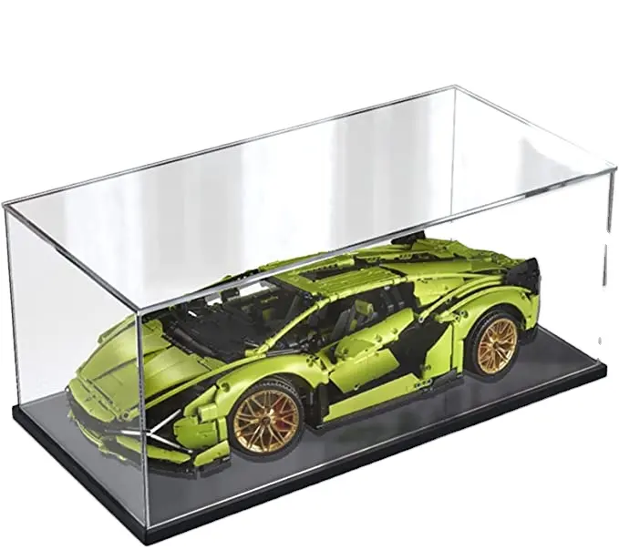 Transparent acrylic display box suitable for Lego model table top box cube storage box for action character collection toys