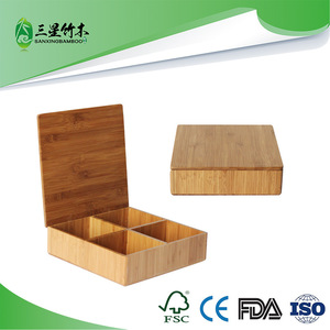 Cajas de bambú para frutos secos al por mayor de fábrica con tapas, cajas de almacenamiento para frutas y nueces, compartimentos divididos, capacidad para almacenar refrigerios - Product Image 5