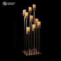 Support de bougie rechargeable pour mariage, lumière d'ambiance pour allée, décoration minimaliste, centre de table pour fête de mariage, hôtel